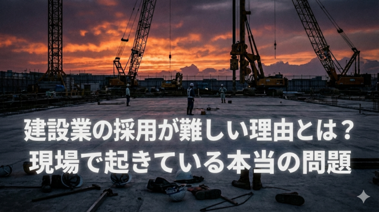 建設業の採用が難しい理由とは？現場で起きている本当の問題